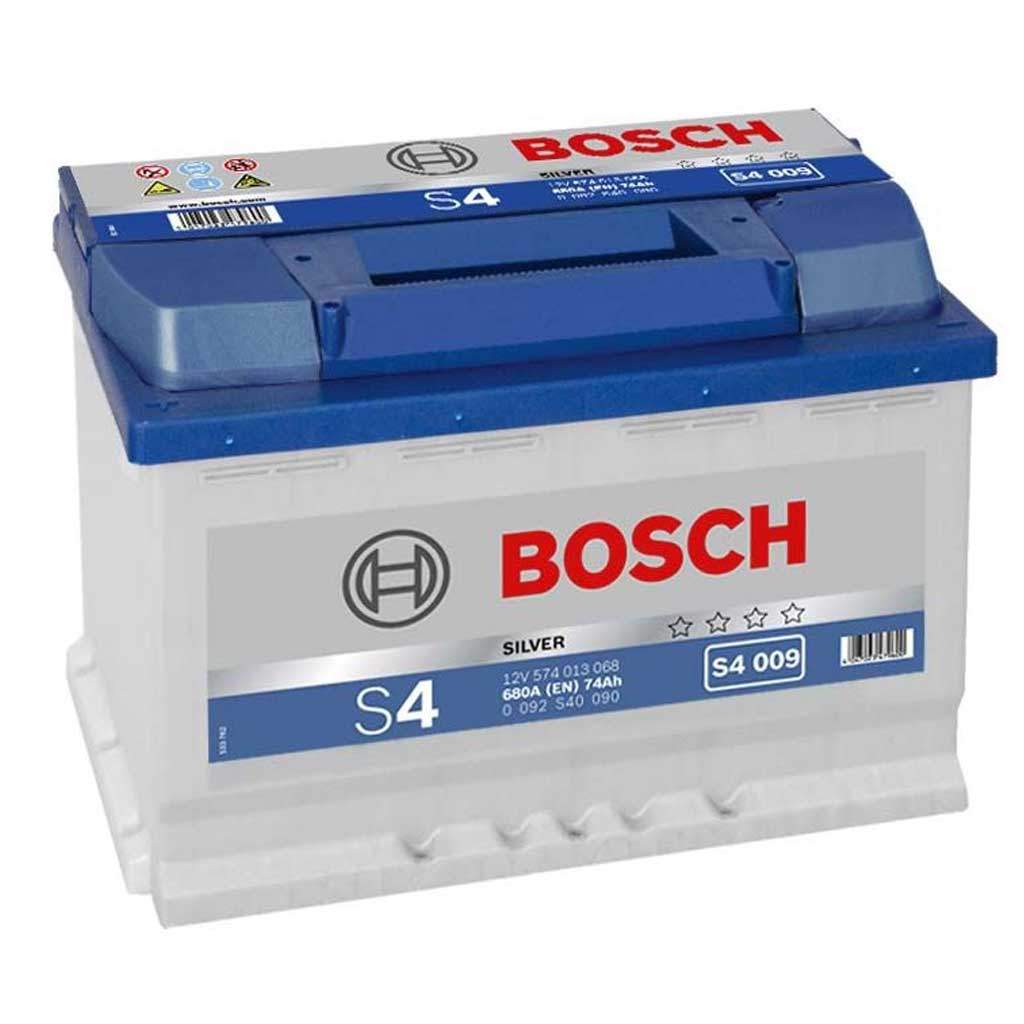 BOSCH S4  12V  74 Ah bal + normál autó akkumulátor 