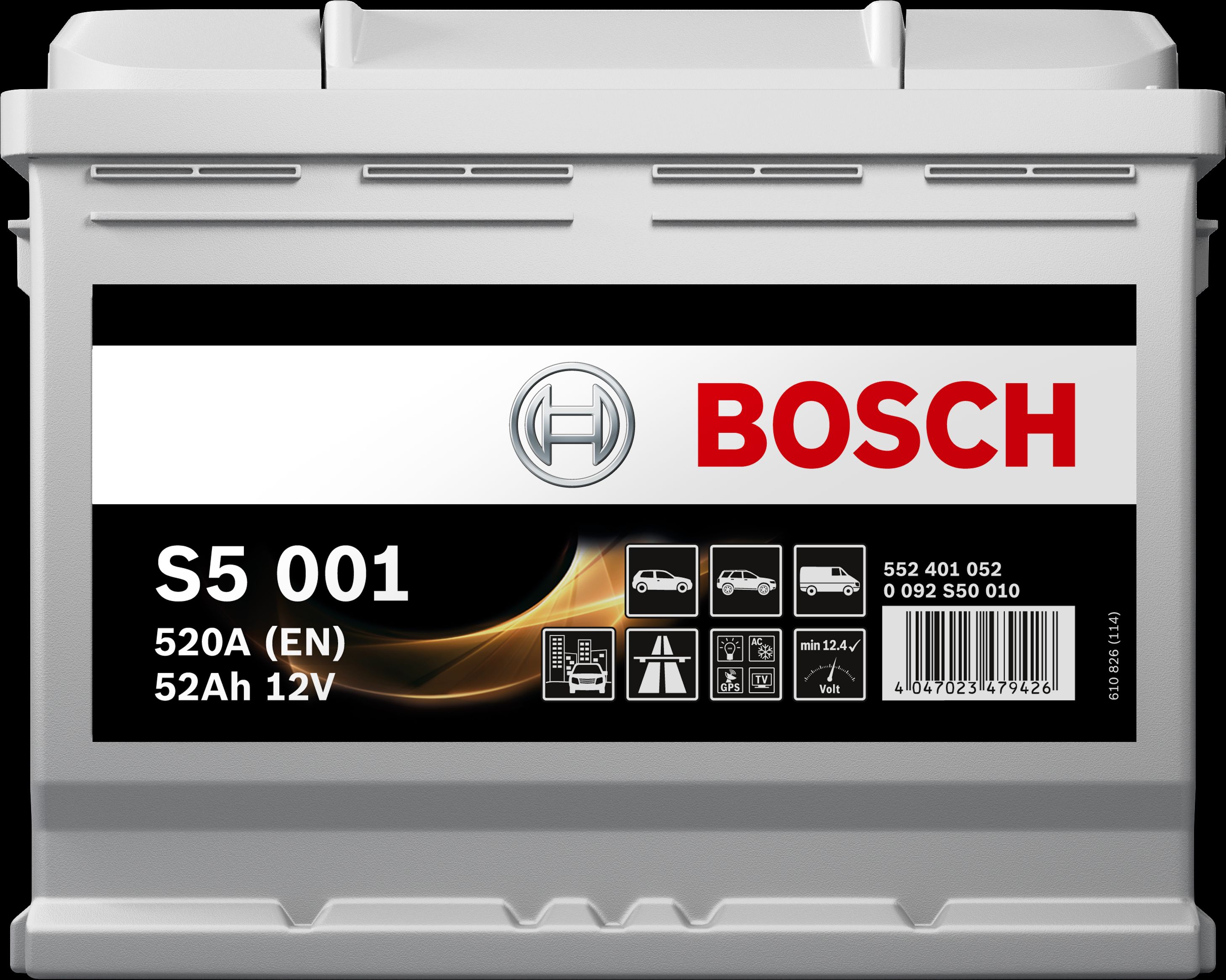BOSCH-S5--12V--52-Ah-jobb--normal-auto-akkumulator-