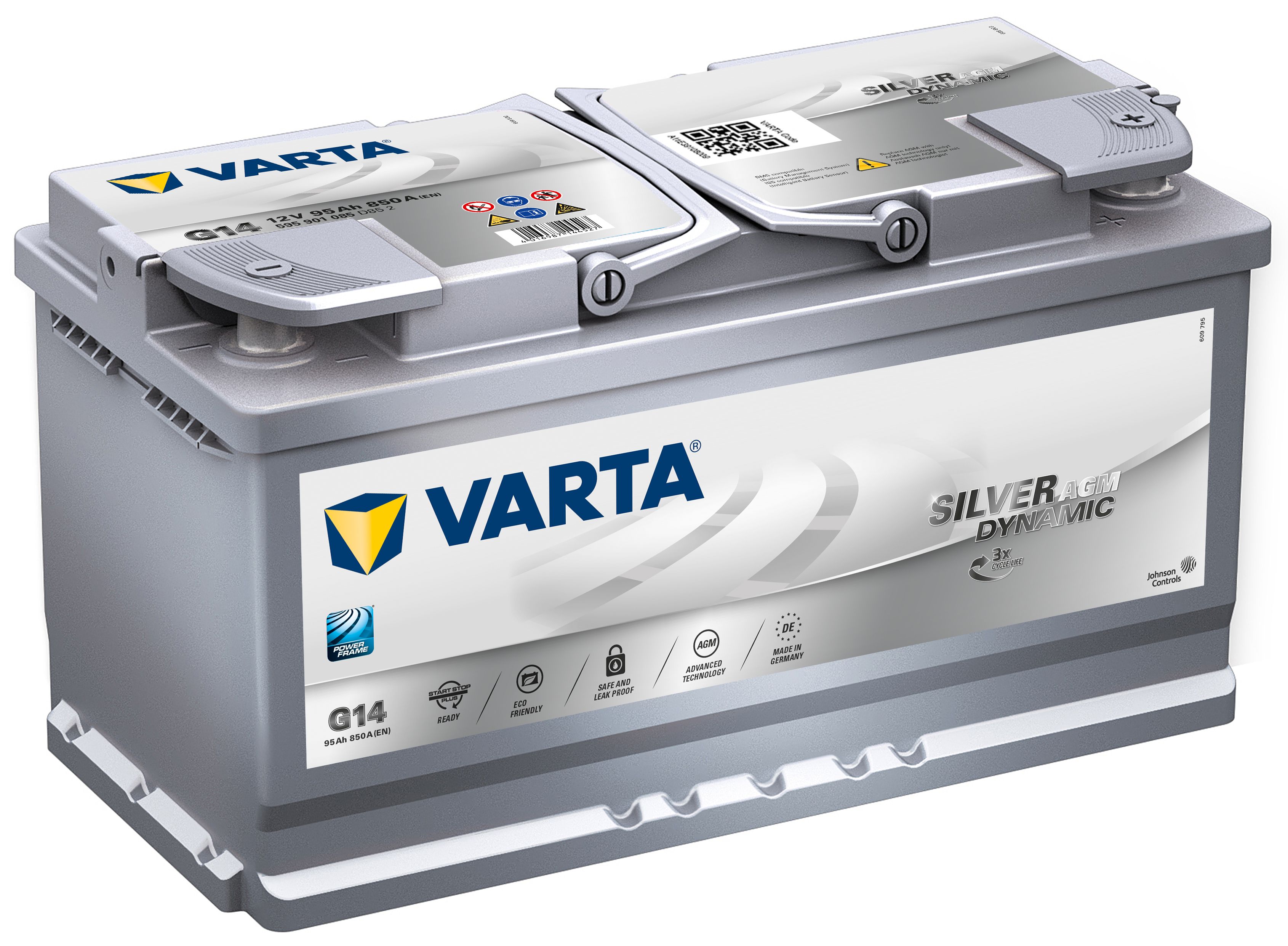 Varta Silver Dynamic AGM 12V  95 Ah jobb + start & stop rendszerű autó akkumulátor  