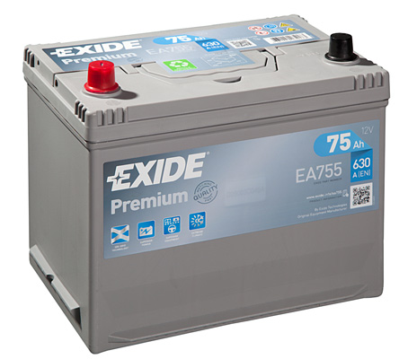 EXIDE  PREMIUM - Japan 12V  75 Ah bal +  autó akkumulátor 