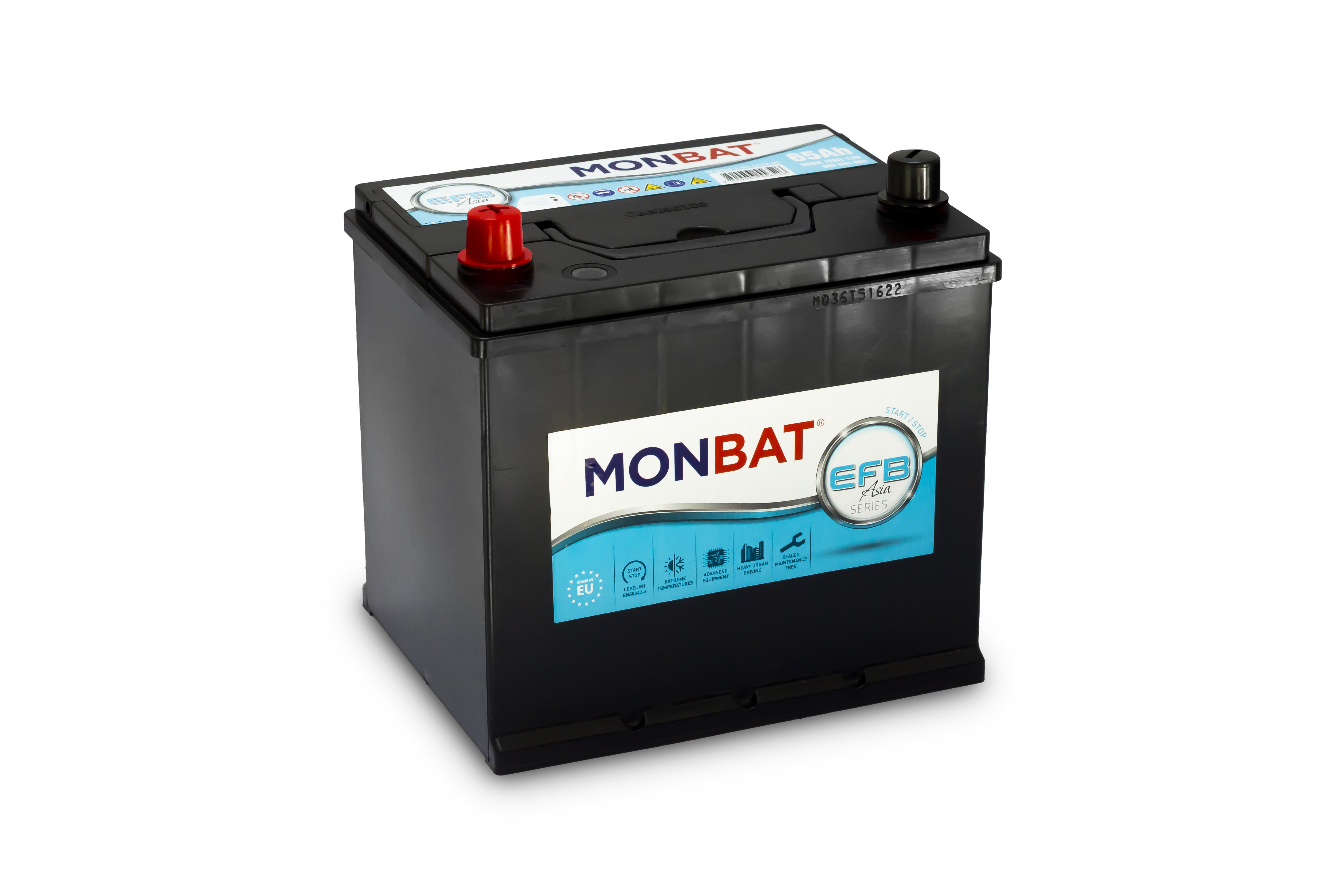 Monbat  EFB 12V  65 Ah JAPÁN BAL + start & stop rendszerű autó akkumulátor