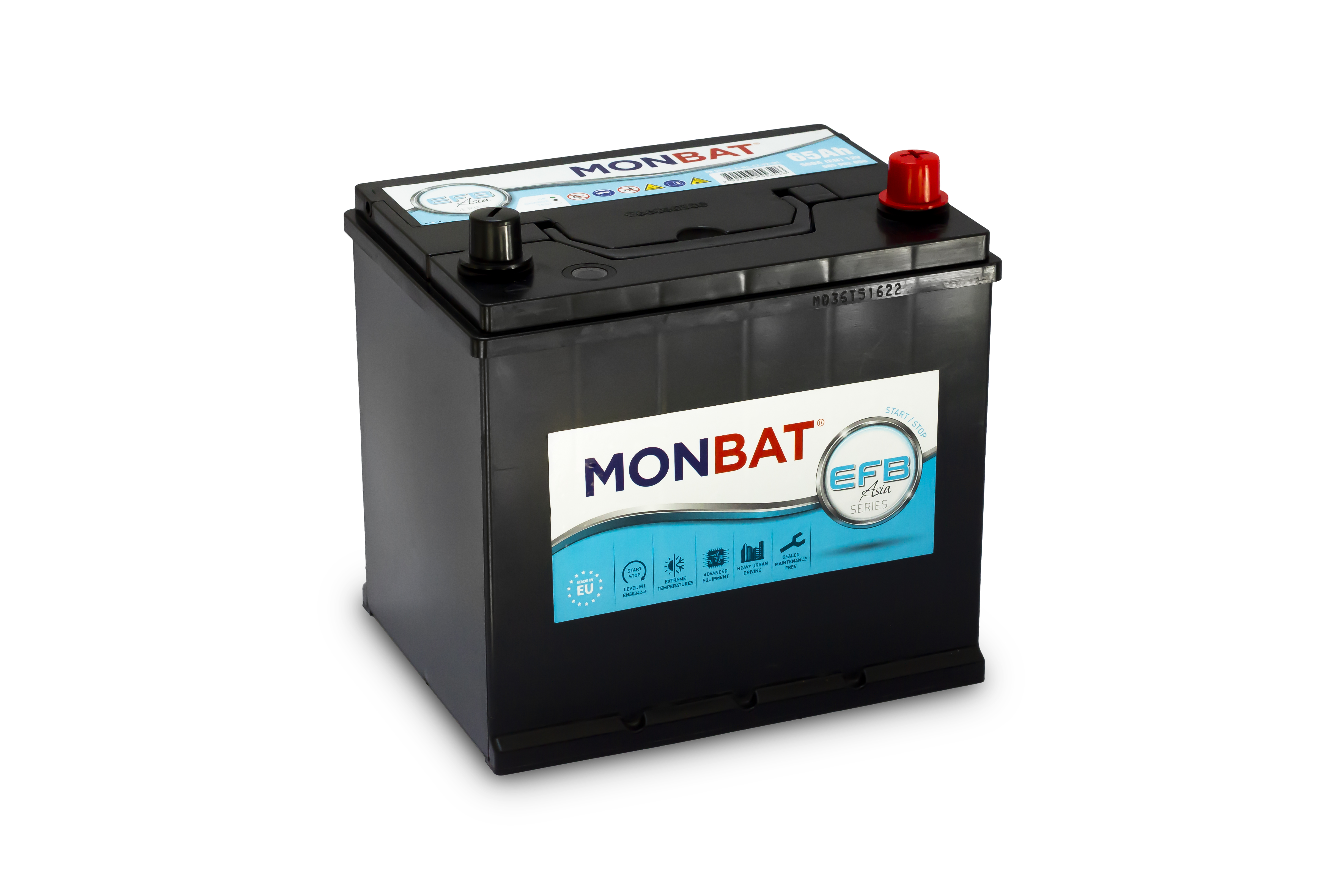 Monbat  EFB 12V  65 Ah JAPÁN jobb + start & stop rendszerű autó akkumulátor